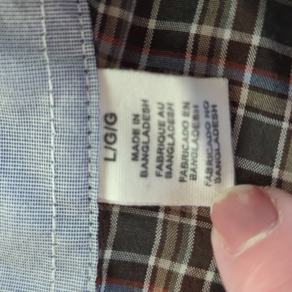 Dockers Plaid Long Sleeve Button Down Shirt LARGE Green Tan - Picture 4 of 16